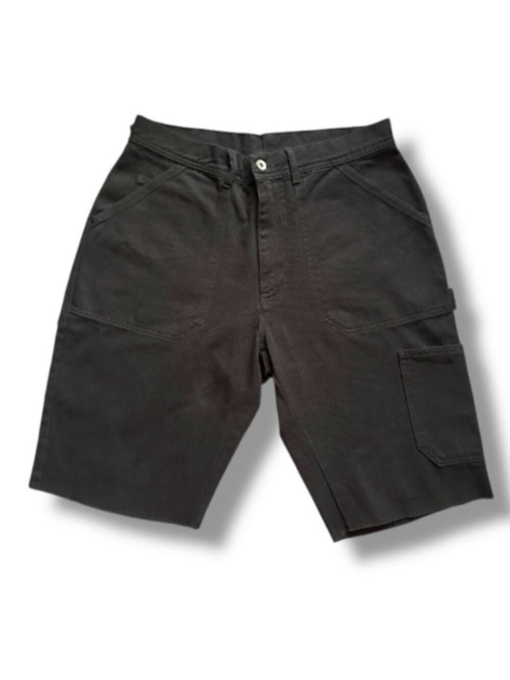 Albam Black Denim Garment Dyed Carpenter Shorts Raw Hem Men's Size 32 Summer